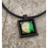 "PAILLETTES" carré pla  vert et or S