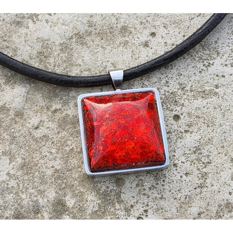 HOLOGRAPHIQUE carré rouge M